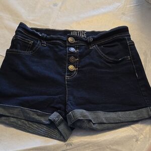 Justice Women's Dark Blue Jean Shorts
